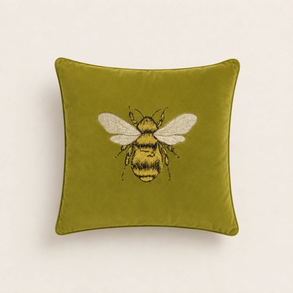 Seroise Velvet Bee Cushion - Fluweel Sierkussen met Bij
