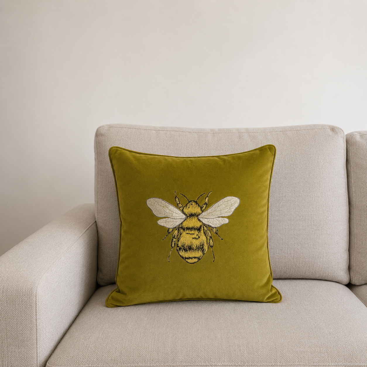 Seroise Velvet Bee Cushion - Fluweel Sierkussen met Bij