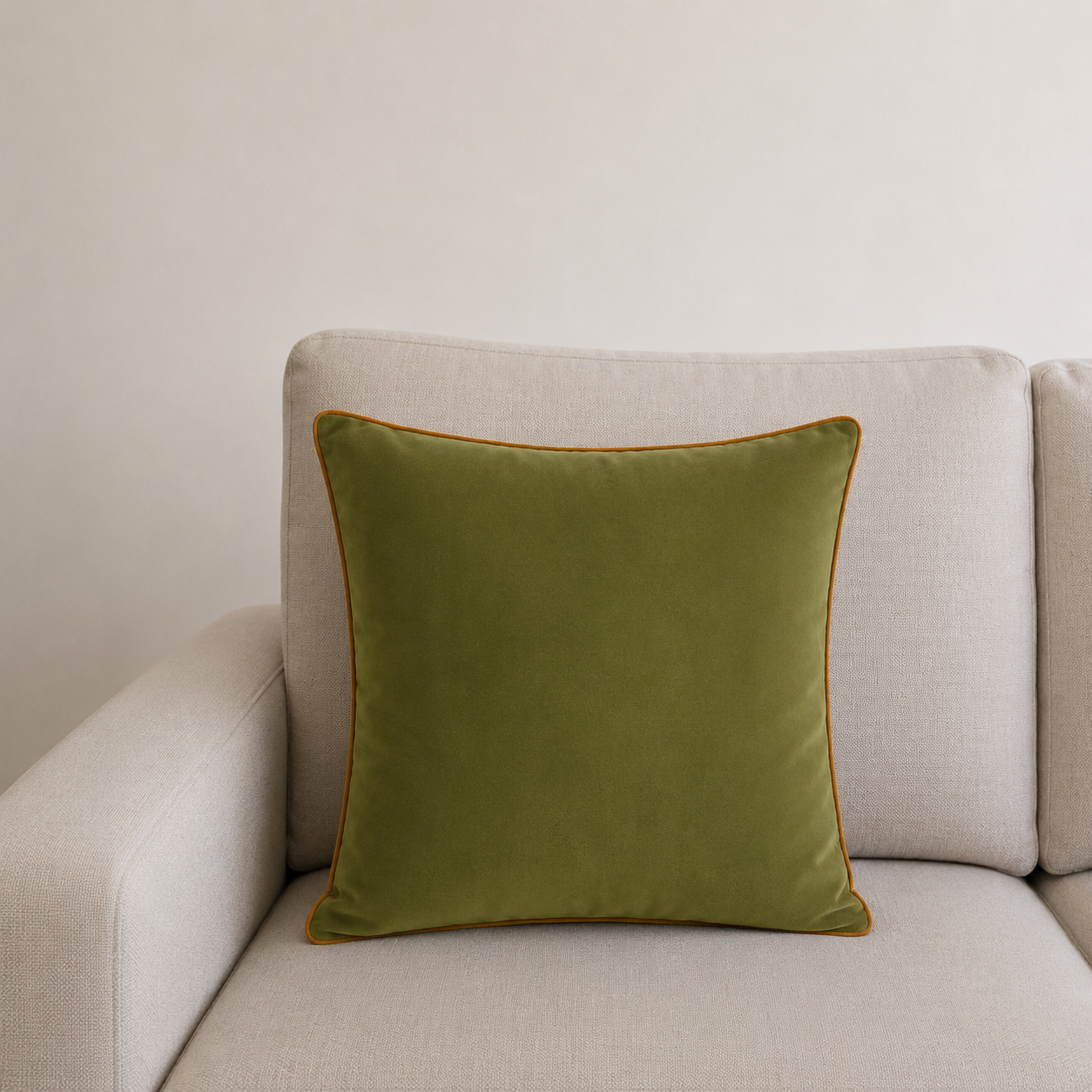 Seroise Olive Velvet Cushion - Fluweel Sierkussen Groen