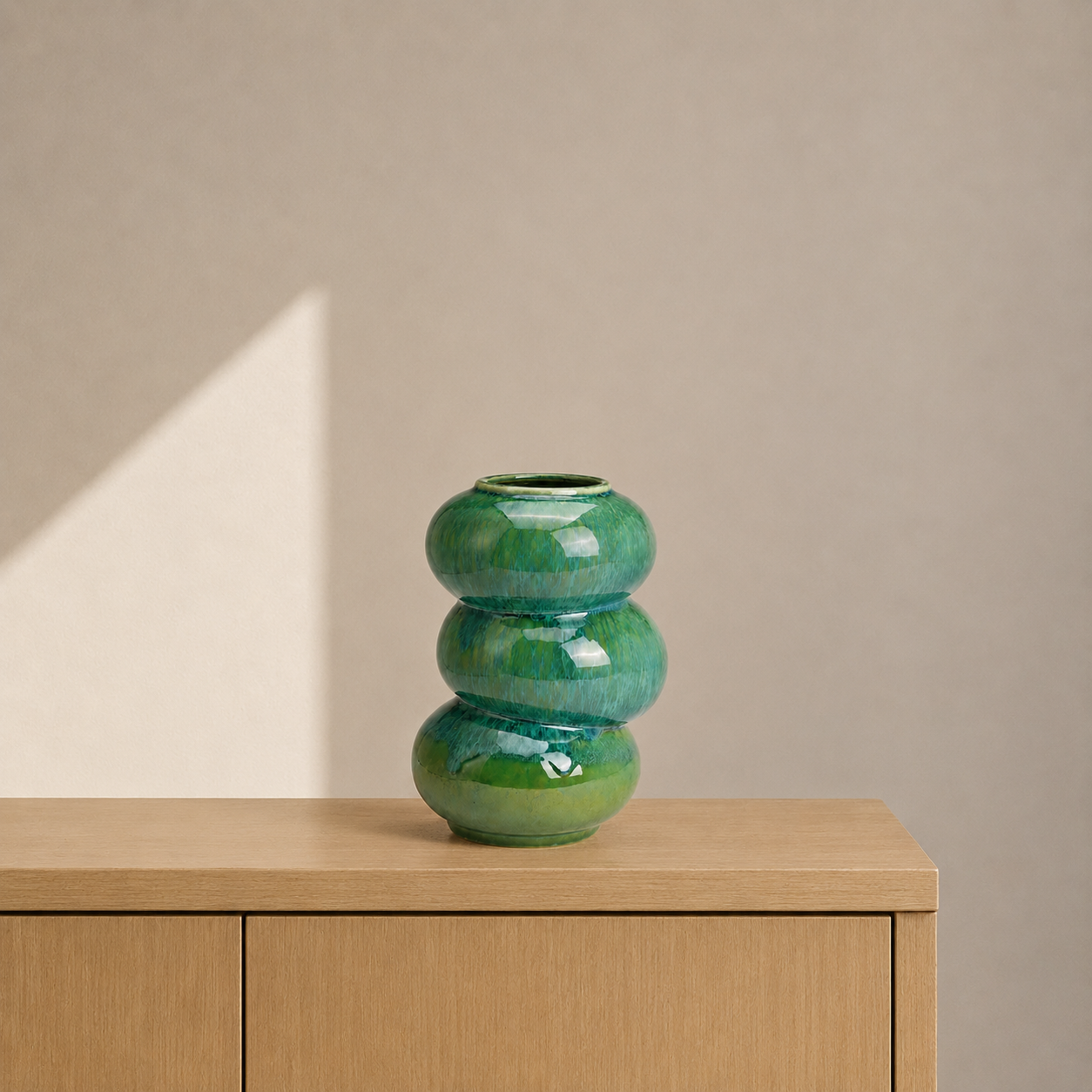 Seroise Ocean Glaze Vase - Design Vaas Groen/Blauw