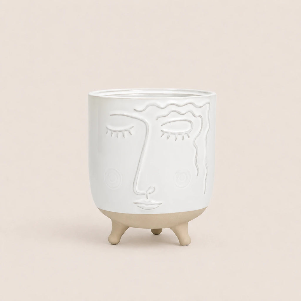 Seroise Abstract Face Planter - Vaas Gezicht Porselein Wit