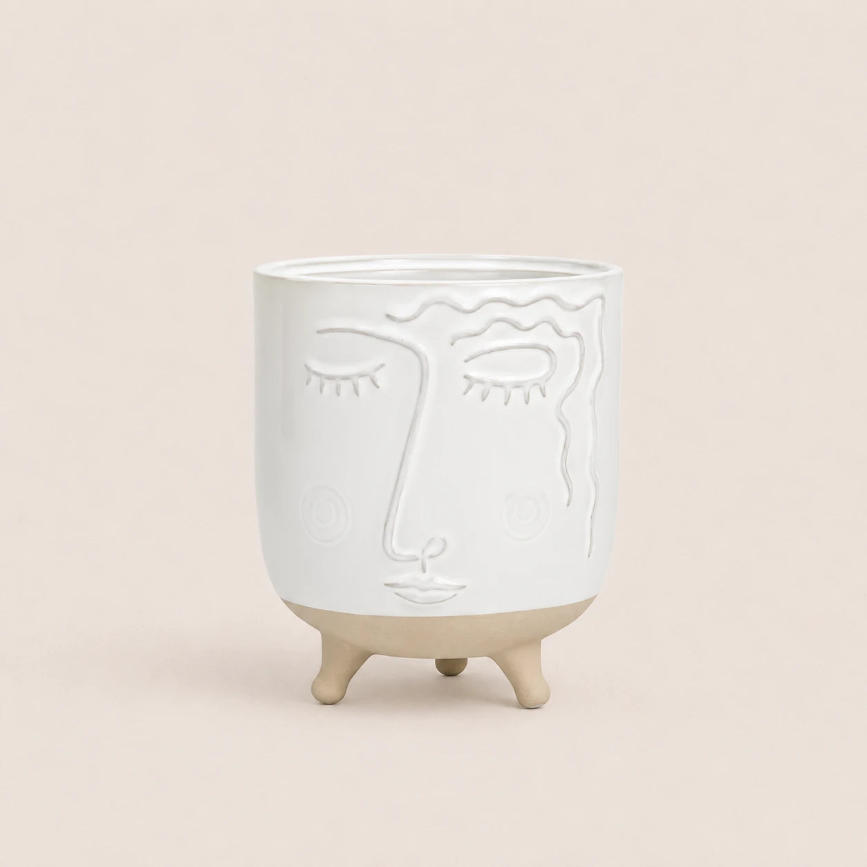 Seroise Abstract Face Planter - Vaas Gezicht Porselein Wit