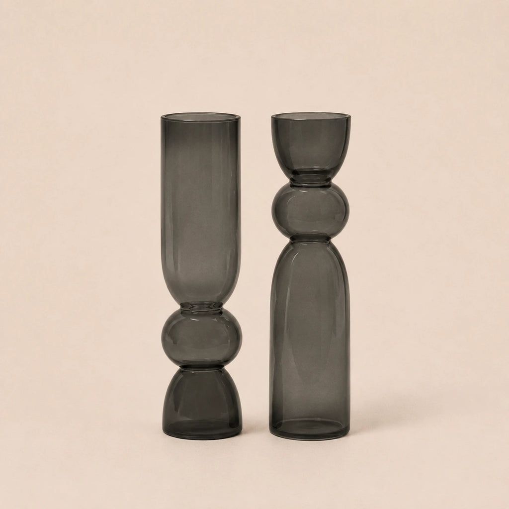 Seroise Smoke Vase - Glazen Design Vaas Gerookt Glas H52