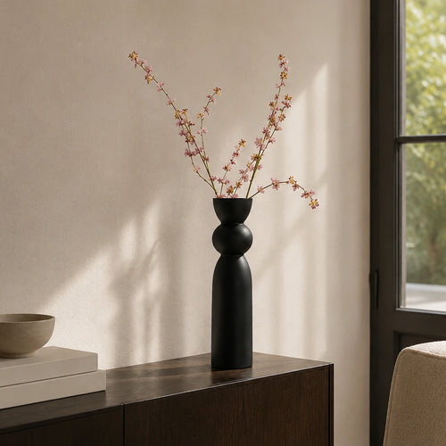 Seroise Black Vase - Glazen Design Vaas Glas