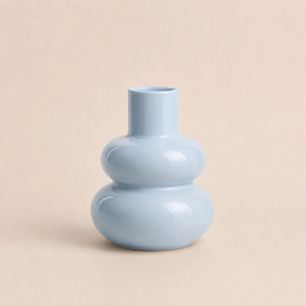 Seroise Bubble Sky Vase - Glazen Vaas Lichtblauw H35