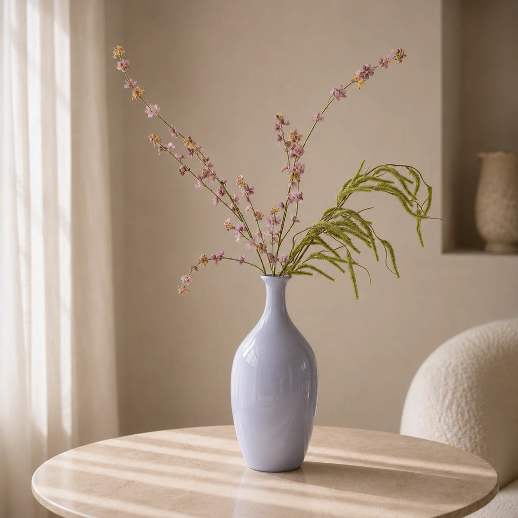 Seroise Sky Elegance Vase - Glazen Vaas Lichtblauw H48