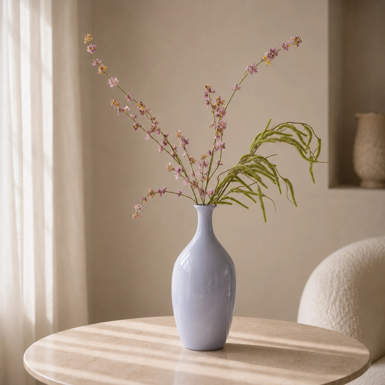 Seroise Sky Elegance Vase - Glazen Vaas Lichtblauw H48