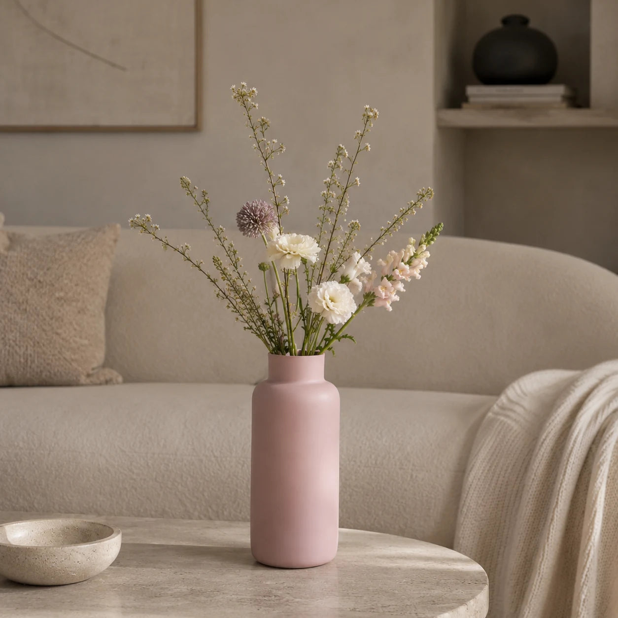 Seroise Blush Harmony Vase - Glazen Design Vaas Roze H35