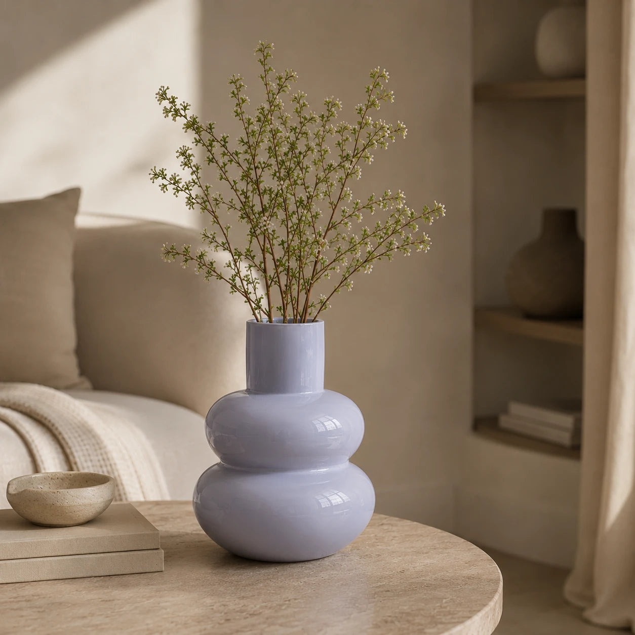 Seroise Bubble Sky Vase - Glazen Vaas Lichtblauw H35
