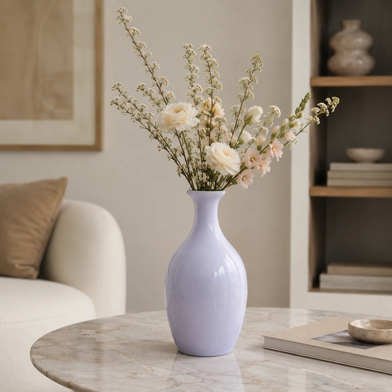 Seroise Sky Elegance Vase - Glazen Vaas Lichtblauw H48