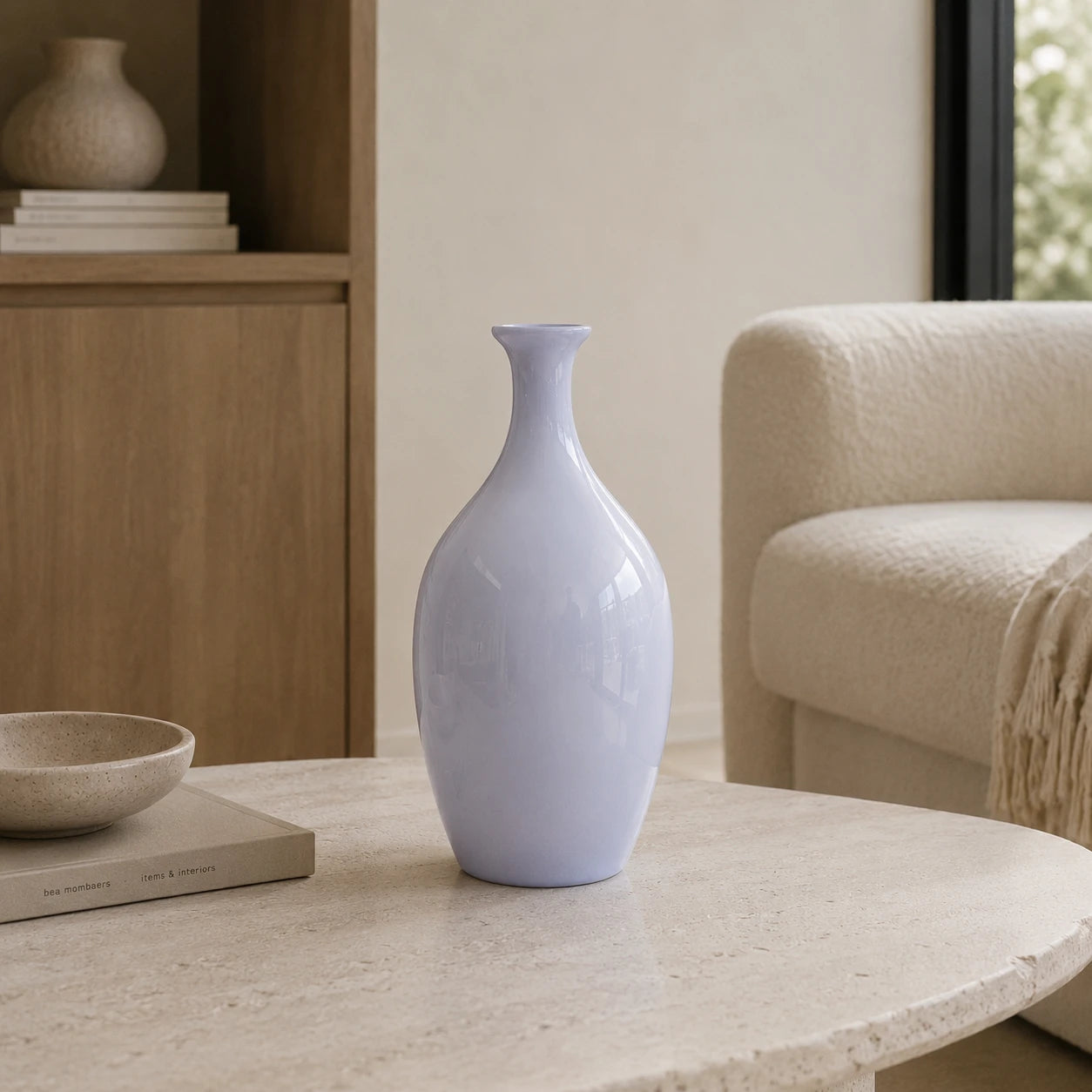 Seroise Sky Elegance Vase - Glazen Vaas Lichtblauw H48